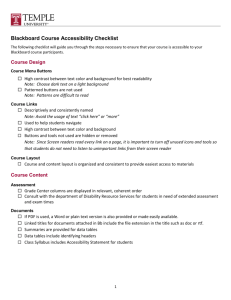 Blackboard Course Accessibility Checklist