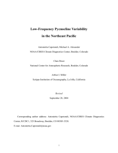 Low-Frequency Pycnocline Variability in the Northeast Pacific