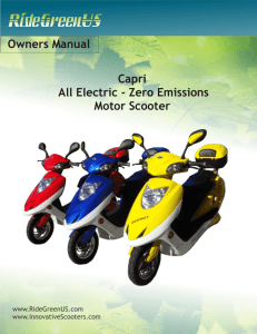 capri operators manual - All Electric Scooters