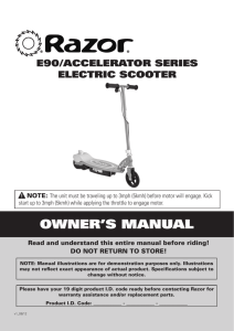 owner's manual - razor elektric
