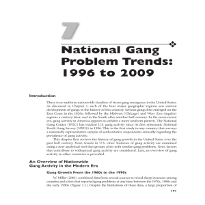 National Gang Problem Trends: 1996 to 2009