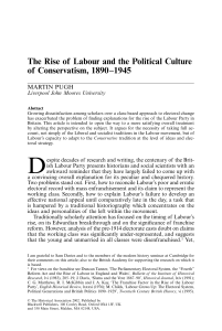 The Rise of Labour and the Political Culture of Conservatism, 1890