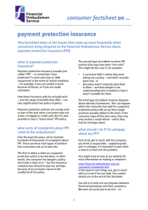 Payment Protection Insurance Factsheet