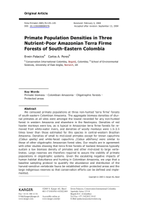 Primate Population Densities in Three Nutrient