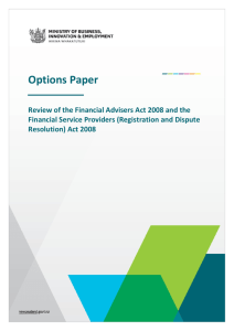 Options Paper - Ministry of Business, Innovation and Employment