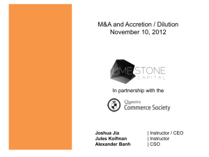 M&A and Accretion / Dilution November 10, 2012