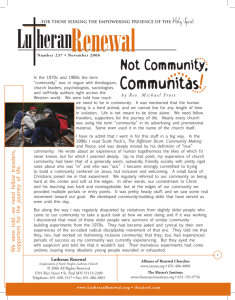 Communitas! - Lutheran Renewal