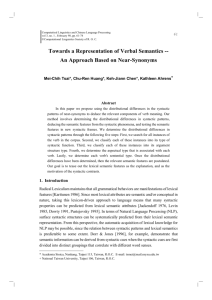 Towards a Representation of Verbal Semantics