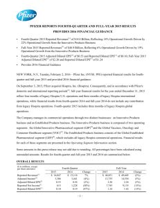 Q4 2015 PFE Earnings Press Release