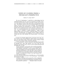 views of cloning from a physician's perspective