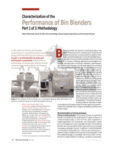 Characterization of the Performance of Bin Blenders Part 1 of 3
