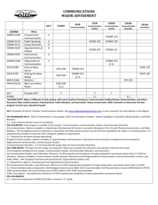 communications major advisement