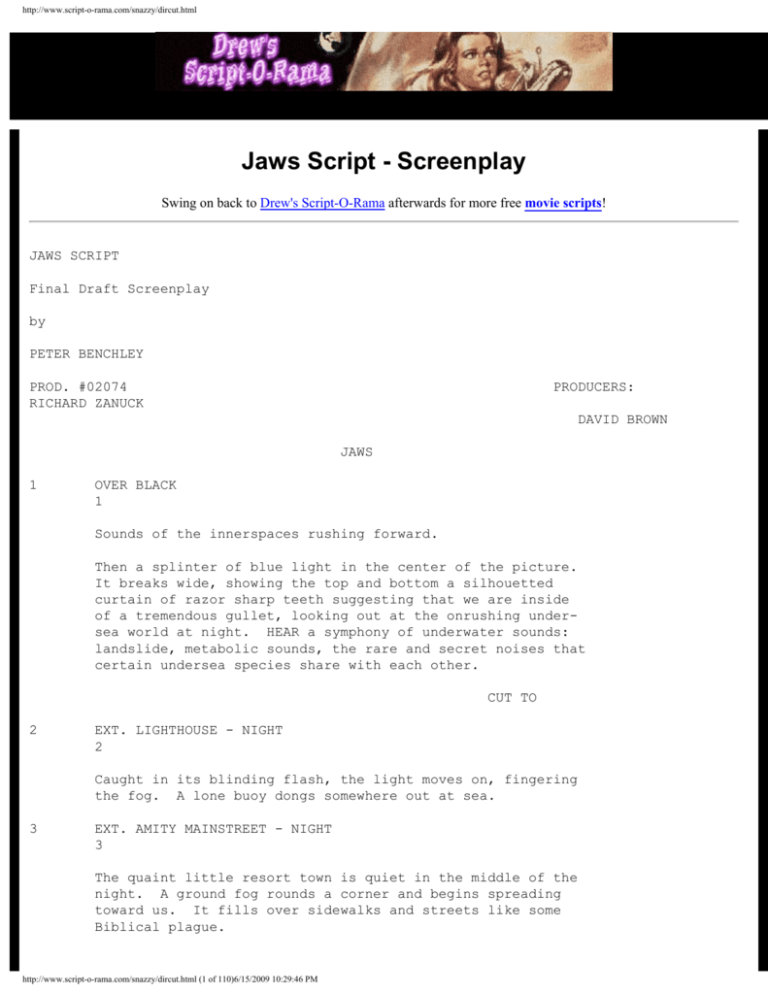 Jaws Script Screenplay