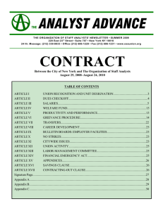 OSA 2008-2010 Contract - Organization of Staff Analysts