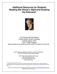 Additional Resources for Students Reading Elie Wiesel's Night and