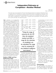 Independent Estimates at Completion