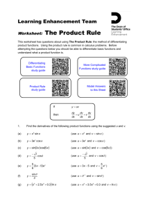 The Product Rule worksheet - Portal