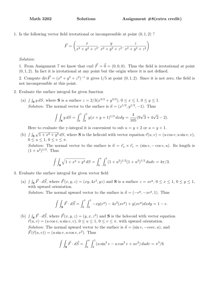 Answers For Assignment 8