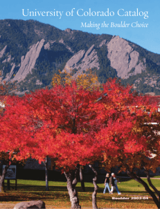 University of Colorado Catalog - Colorado Department of Education