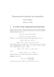 Trigonometrical identities and inequalities