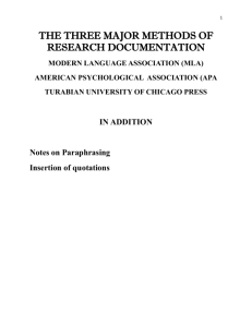 the three major methods of research documentation