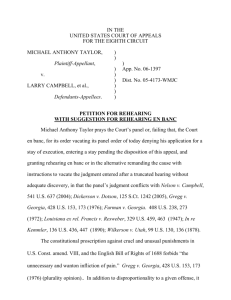 Taylor v. Campbell - Petition for Rehearing with Suggestion for