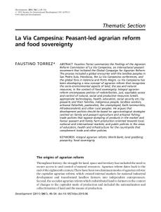 Thematic Section La Via Campesina: Peasant