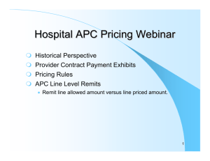APC Pricing Webinar - BlueCross BlueShield of South Carolina