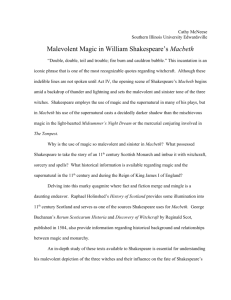 Malevolent Magick in William Shakespeare's Macbeth