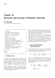 Chapter 16 Electronic Spectroscopy of Diatomic Molecules