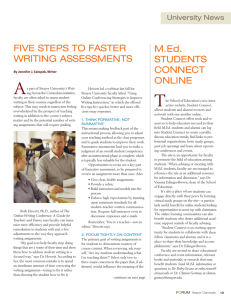 FIVE STEPS TO FASTER WRITING ASSESSMENTS M.Ed