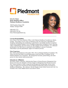 Erica B. Nelson Donor Relations Officer Piedmont Healthcare