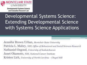 Developmental Systems Science - The College of Health and