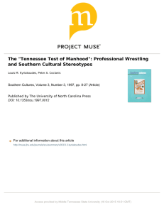 The "Tennessee Test of Manhood": Professional Wrestling and