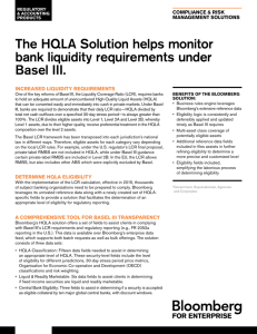 The HQLA Solution helps monitor bank liquidity