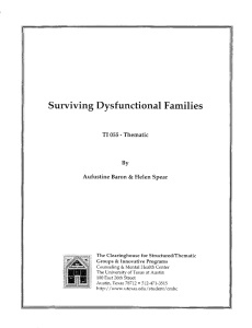 Surviving Dysfunctional Families - Counseling and Mental Health