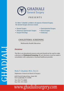 Cholesterol Screening - Ghadiali