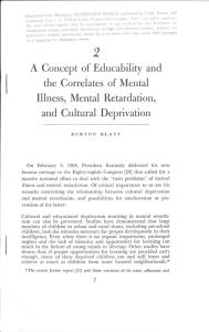 A Concept of Educability and the Correlates of Mental Illness, Mental