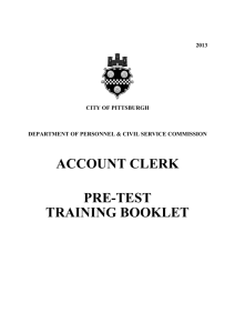 Account Clerk - Pre Test Guide 2013