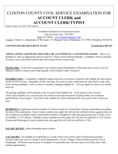 Account Clerk and Account Clerk/Typist