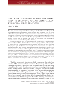 The Crime of Staging an Effective Strike and the