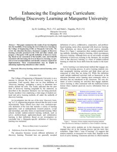 Enhancing the Engineering Curriculum: Defining Discovery