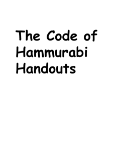 Hammurabi's Code Handouts