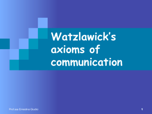 Watzlawick's axioms of communication