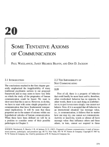 some tentative axioms of communication