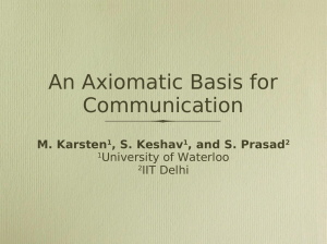 An Axiomatic Basis for Communication