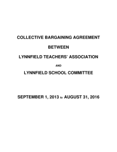 COLLECTIVE BARGAINING AGREEMENT BETWEEN LYNNFIELD