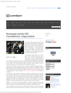 Bountygate and the NFL Commissioner: a legal analysis
