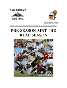 2012 Dallas Dome Who-Dats Mid-Summer Edition Newsletter #5