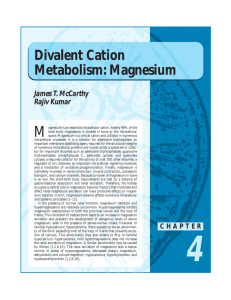 Divalent Cation Metabolism: Magnesium